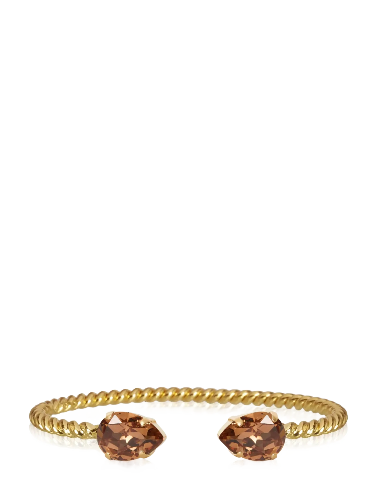Caroline Svedbom MINI DROP BRACELET GOLD - Armbånd - REC LIGHT SMOKED TOPAZ / gold