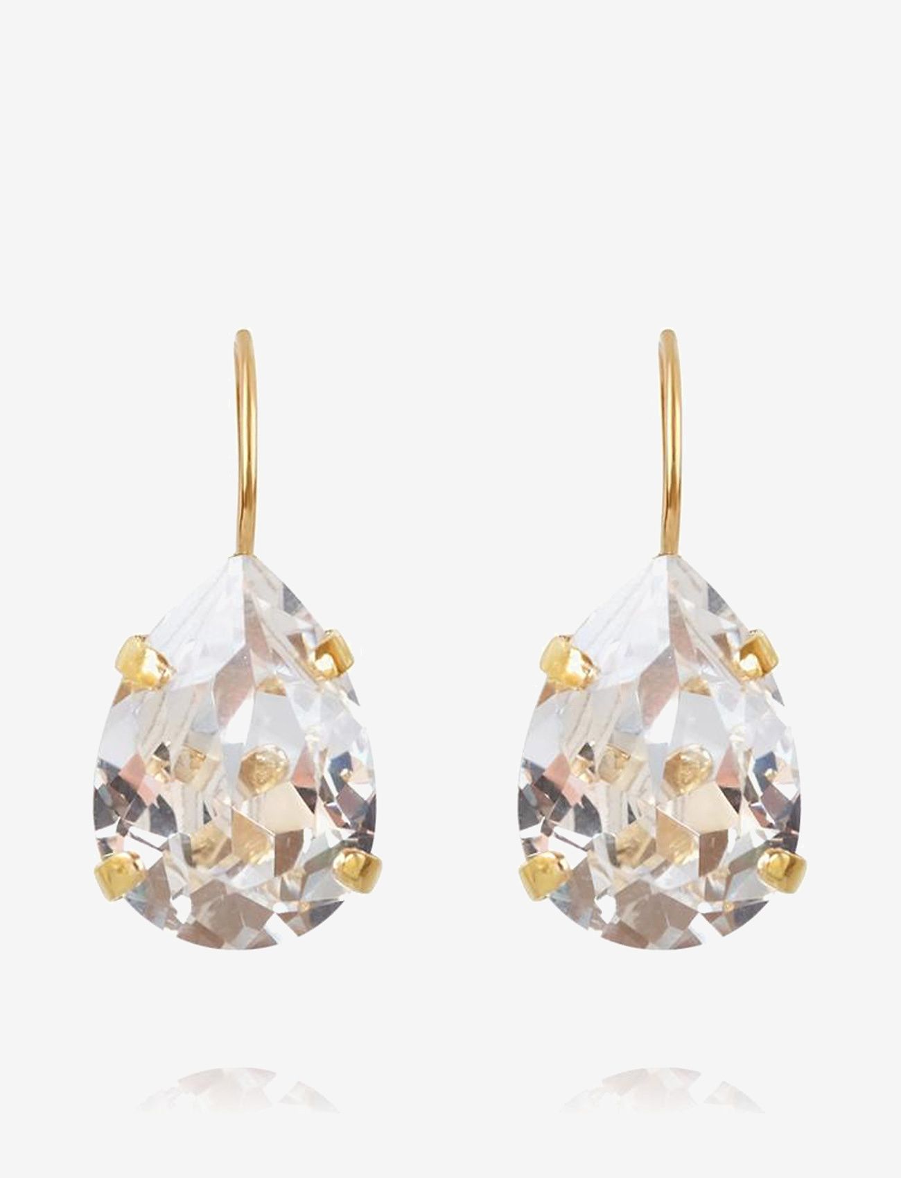 Caroline Svedbom - MINI DROP CLASP EARRINGS GOLD - rippuvad kõrvarõngad - crystal - 0