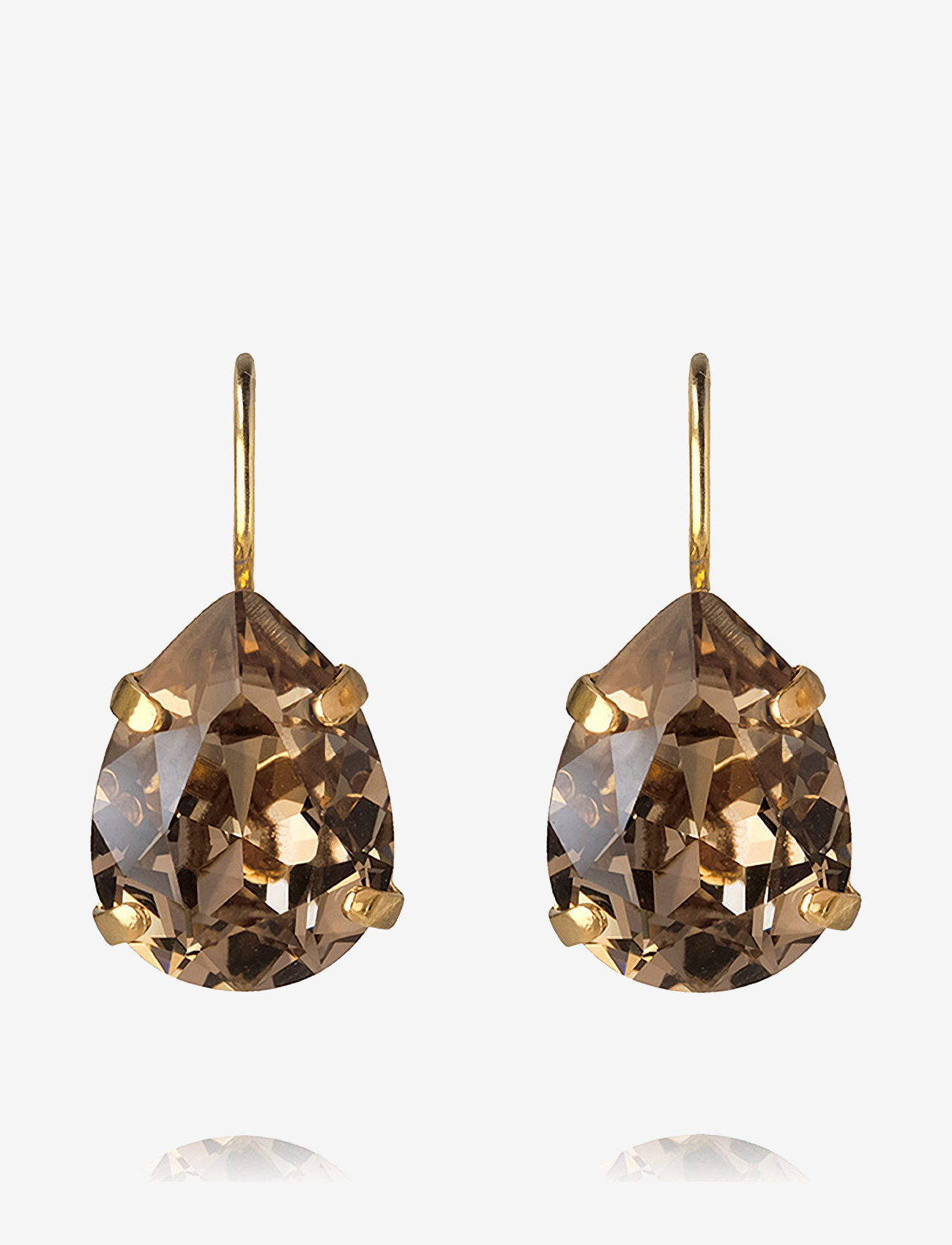 Caroline Svedbom Mini Drop Clasp Earrings Gold, One Size, Brown, Øreringe > Øreringe Med Vedhæng, Dame