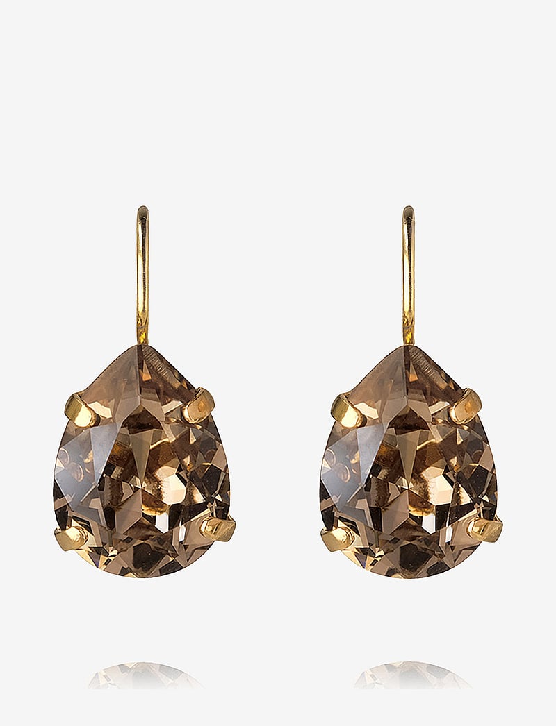 Caroline Svedbom - MINI DROP CLASP EARRINGS GOLD - hängande örhängen - greige - 0