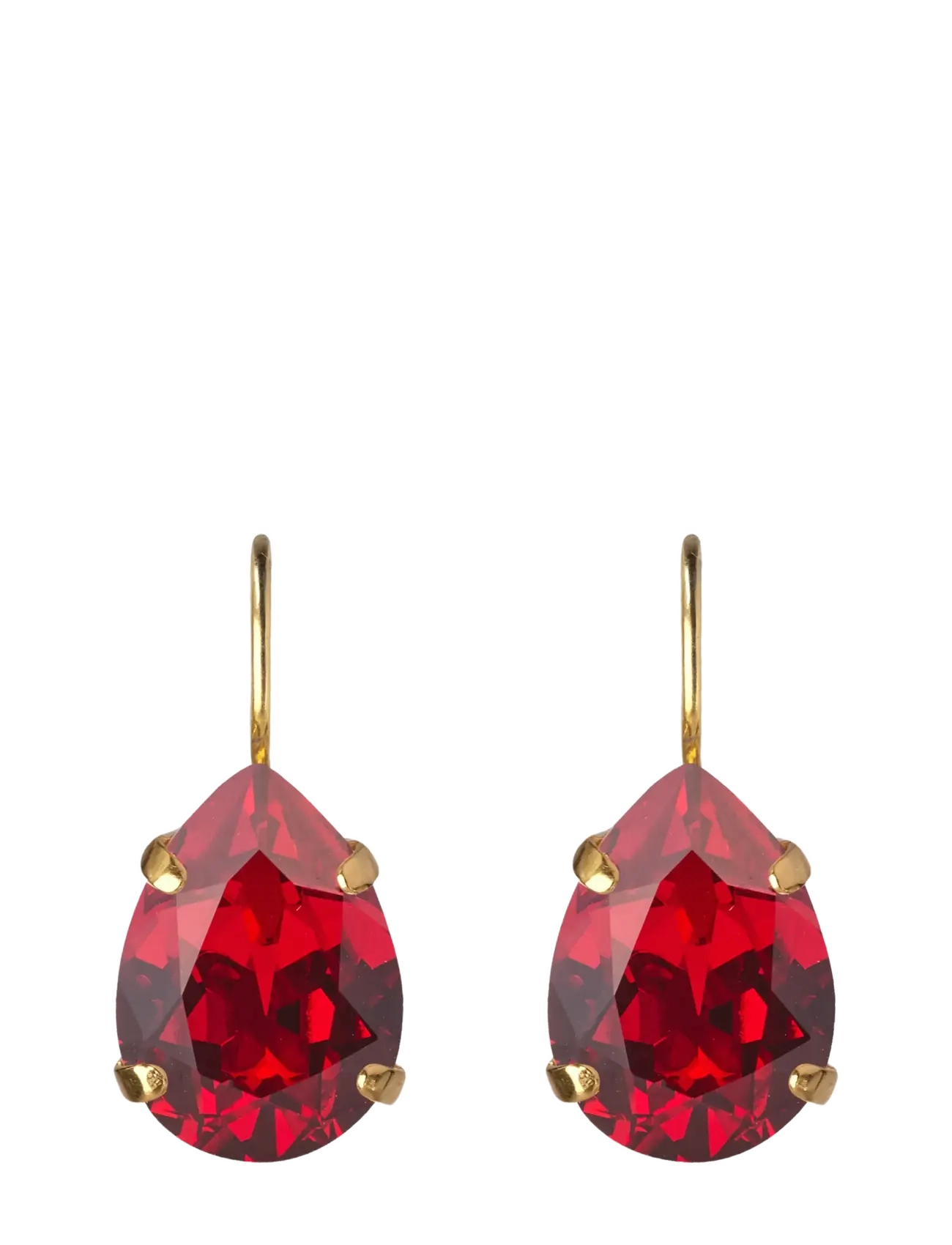 Caroline Svedbom MINI DROP CLASP EARRINGS GOLD - Øreringe med vedhæng - SCARLET / red