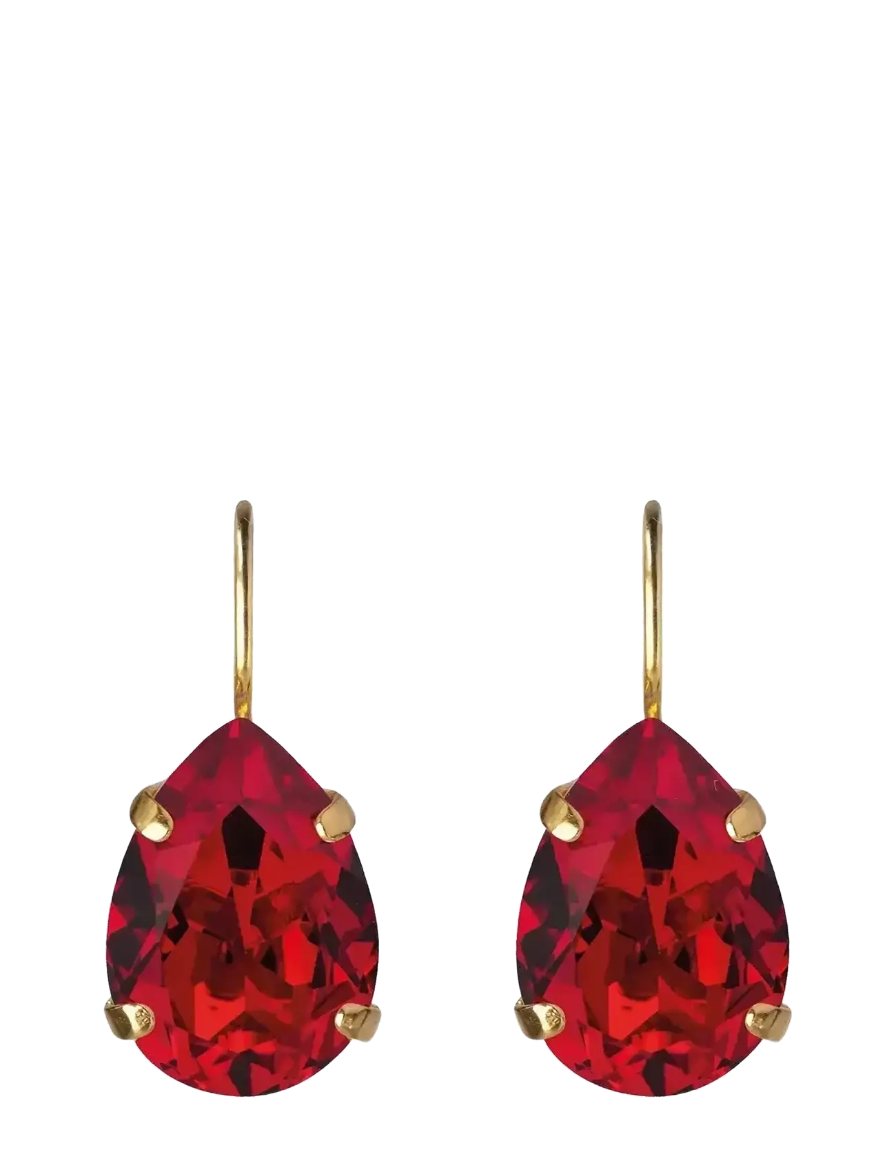 Caroline Svedbom Mini Drop Clasp Earrings Gold, One Size, Red, Øreringe > Øreringe Med Vedhæng, Dame