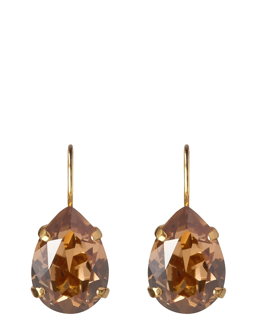 Caroline Svedbom - MINI DROP CLASP EARRINGS GOLD - Øreringe med vedhæng - rec light smoked topaz - 1
