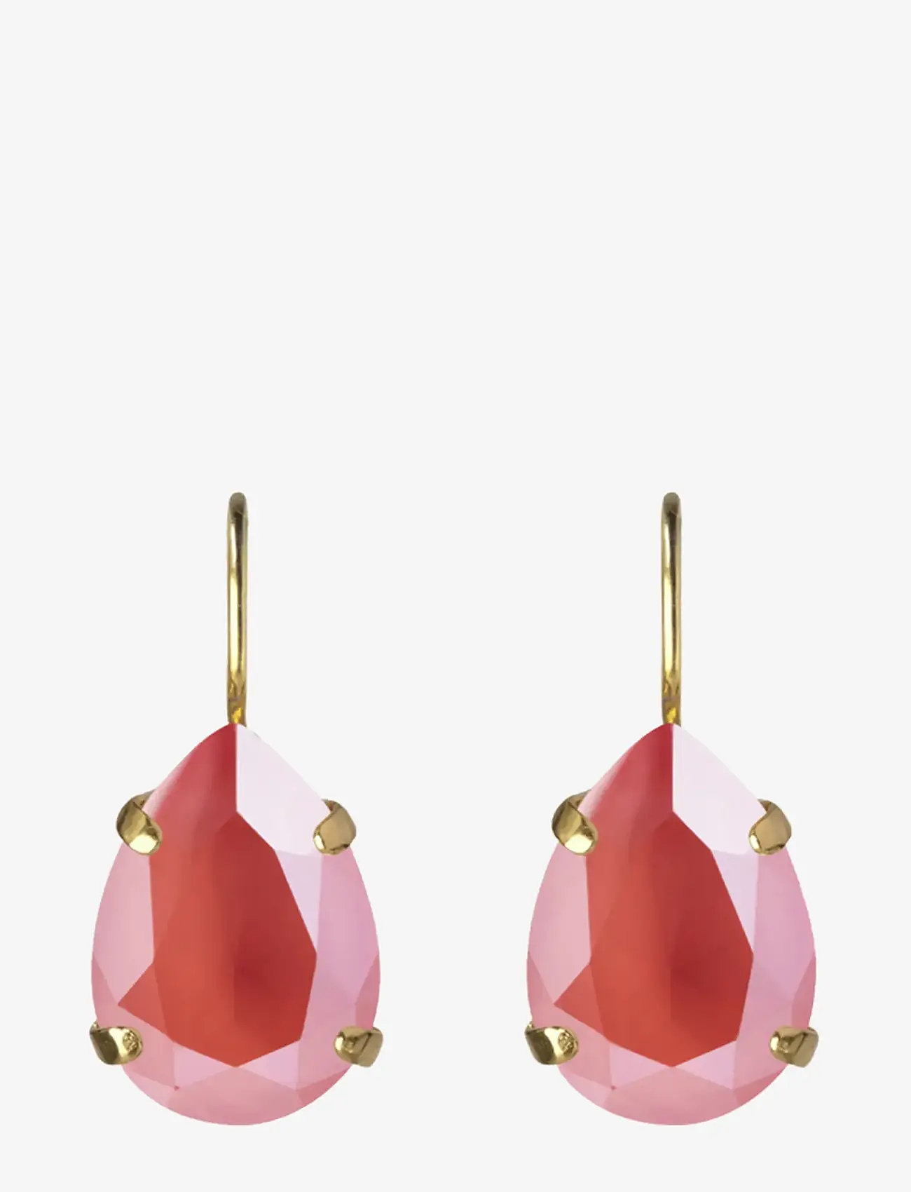 Caroline Svedbom - MINI DROP CLASP EARRINGS GOLD - hängande örhängen - light coral - 1