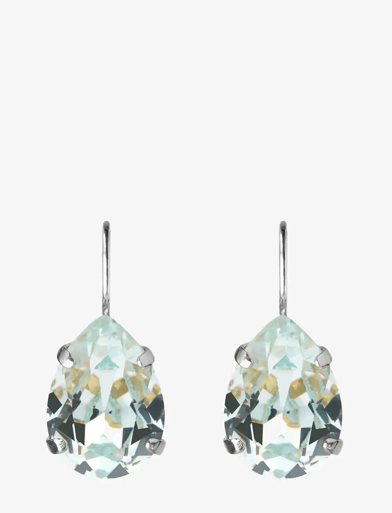 Caroline Svedbom - MINI DROP CLASP EARRINGS RHODIUM - hängande örhängen - light azore - 0