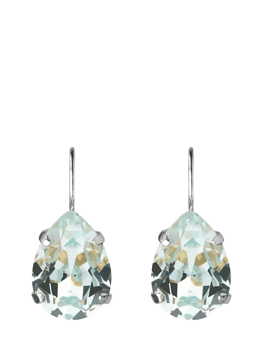 Caroline Svedbom - MINI DROP CLASP EARRINGS RHODIUM - hängande örhängen - light azore - 0