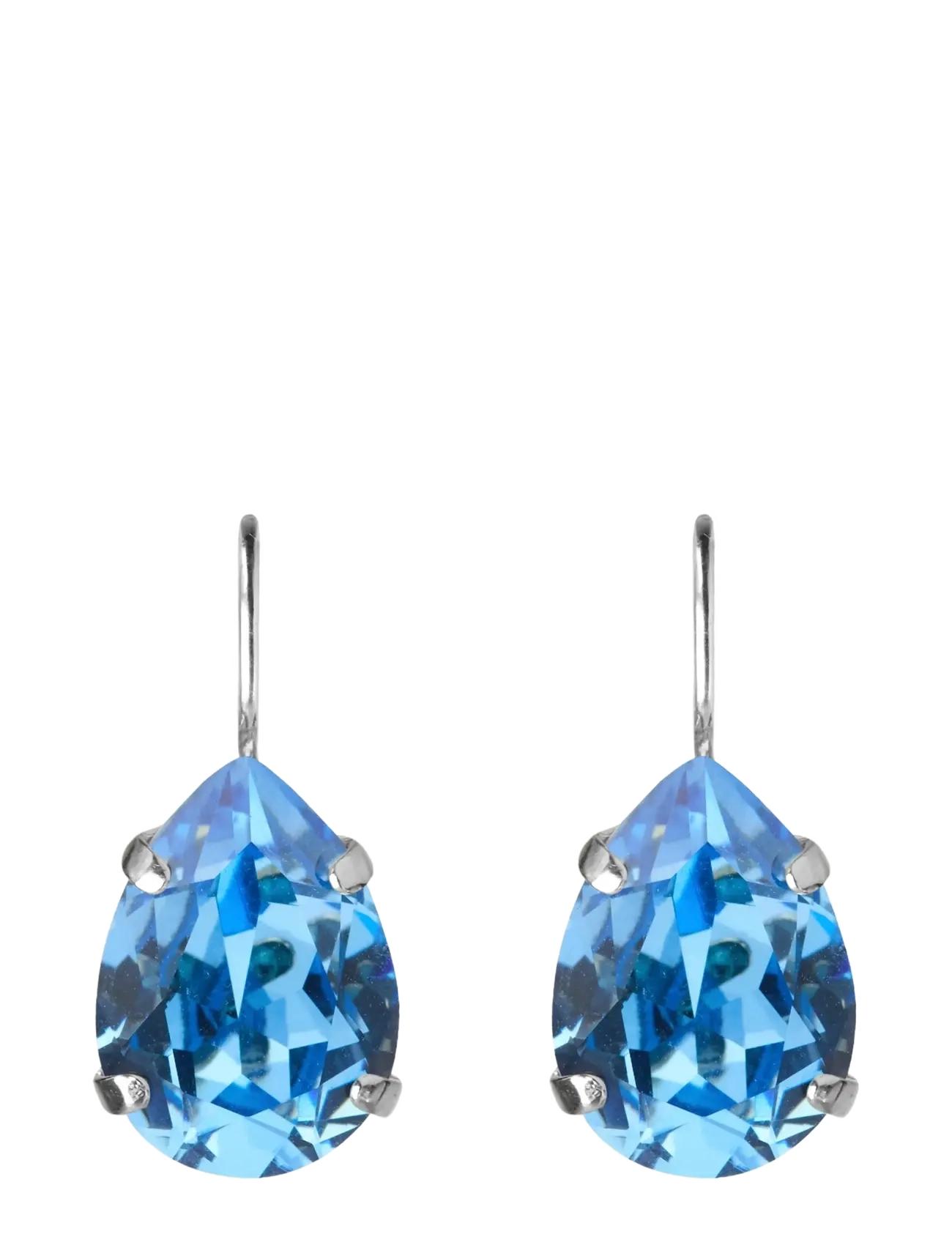 Caroline Svedbom Mini Drop Clasp Earrings Rhodium, One Size, Blue, Øreringe > Øreringe Med Vedhæng, Dame