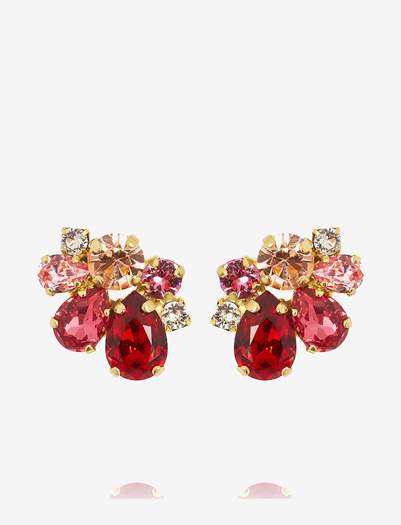 Caroline Svedbom - KATIE EARRINGS GOLD - statement örhängen - scarlet combo - 1