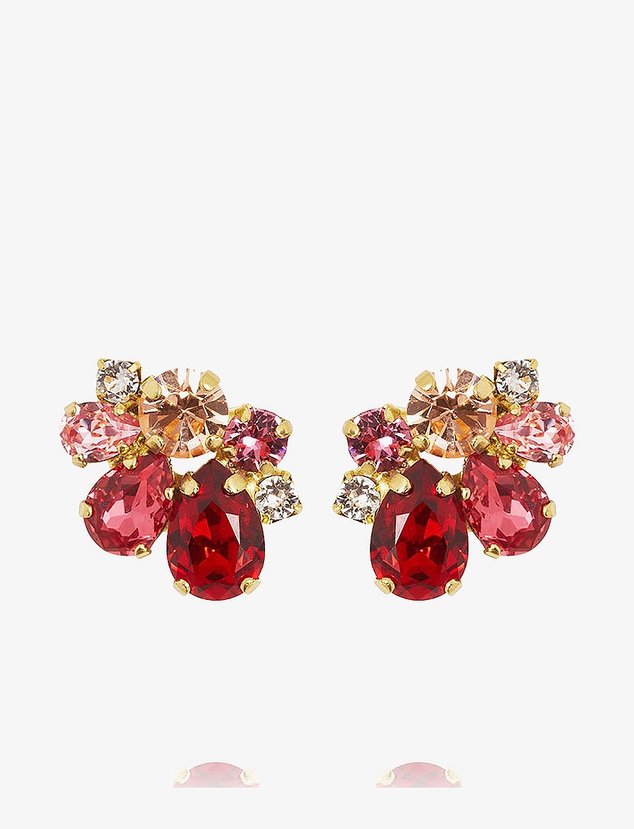 Caroline Svedbom - KATIE EARRINGS GOLD - statement örhängen - scarlet combo - 1