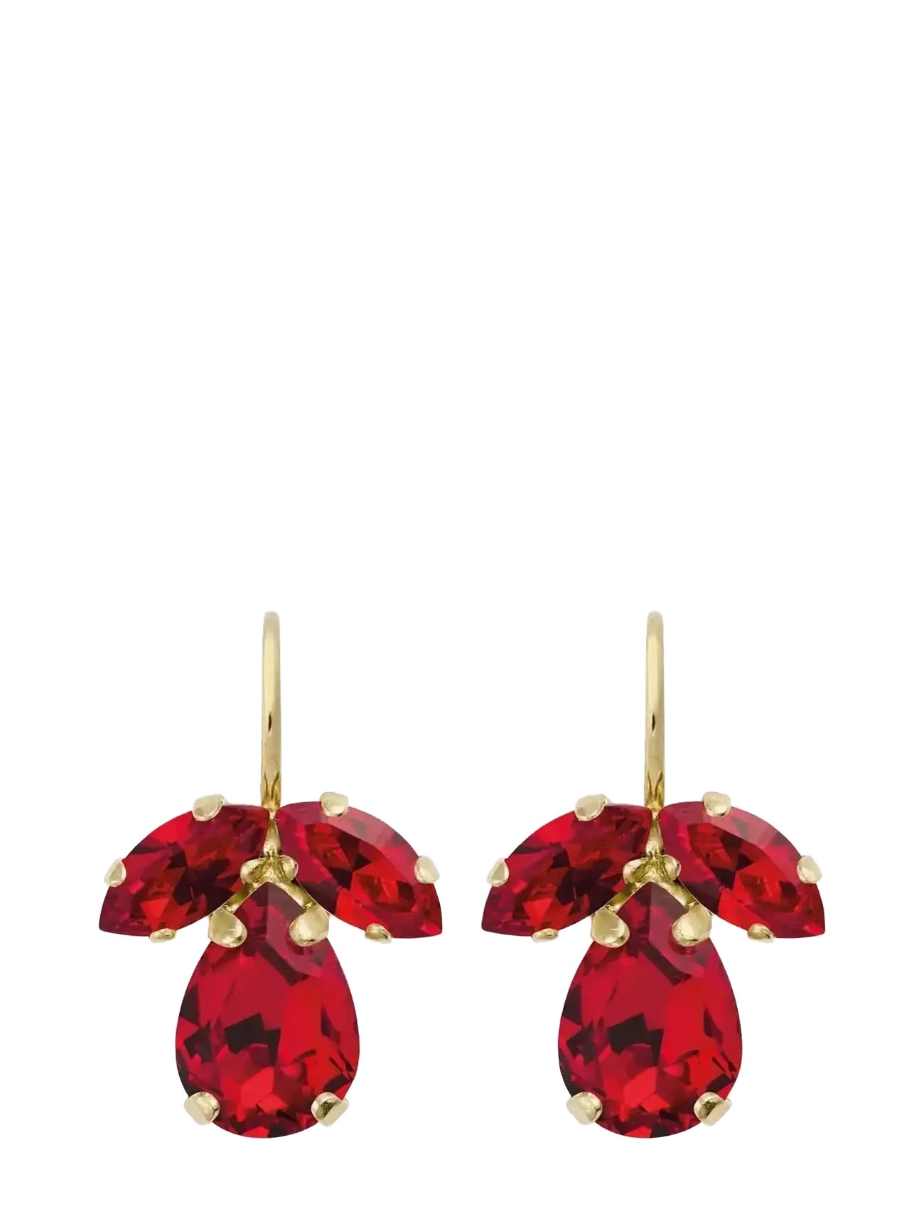 Caroline Svedbom PETITE TIMO EARRINGSGOLD - Jõulukingid - LIGHT SIAM / red