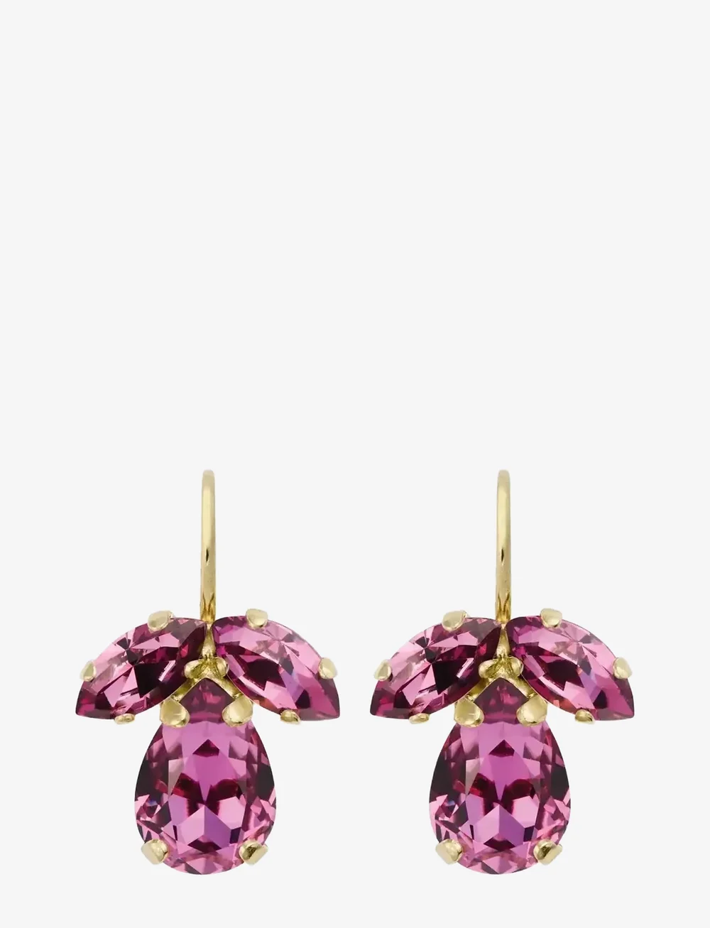 Caroline Svedbom - PETITE TIMO EARRINGS GOLD - Øreringe med vedhæng - dark rose - 1