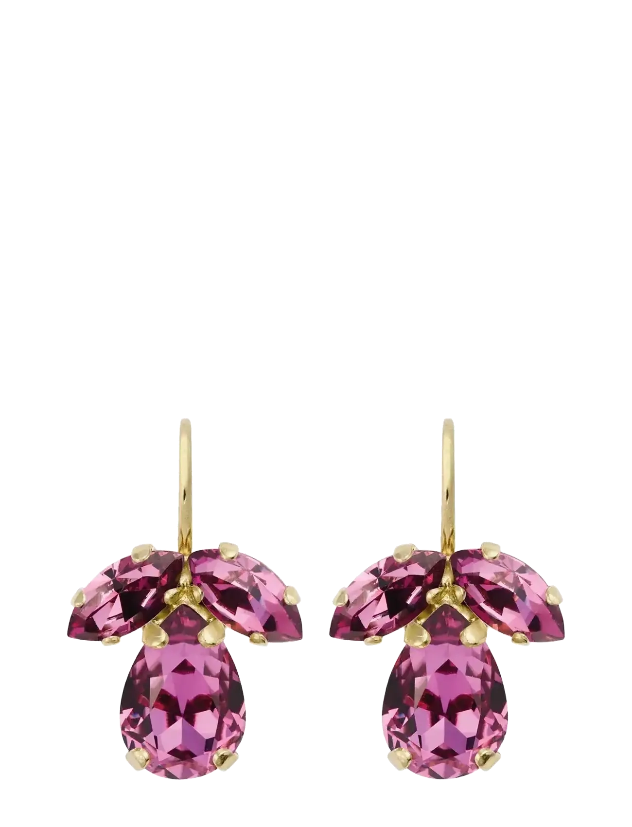 Caroline Svedbom - PETITE TIMO EARRINGS GOLD - auskari ar kulonu - dark rose - 1