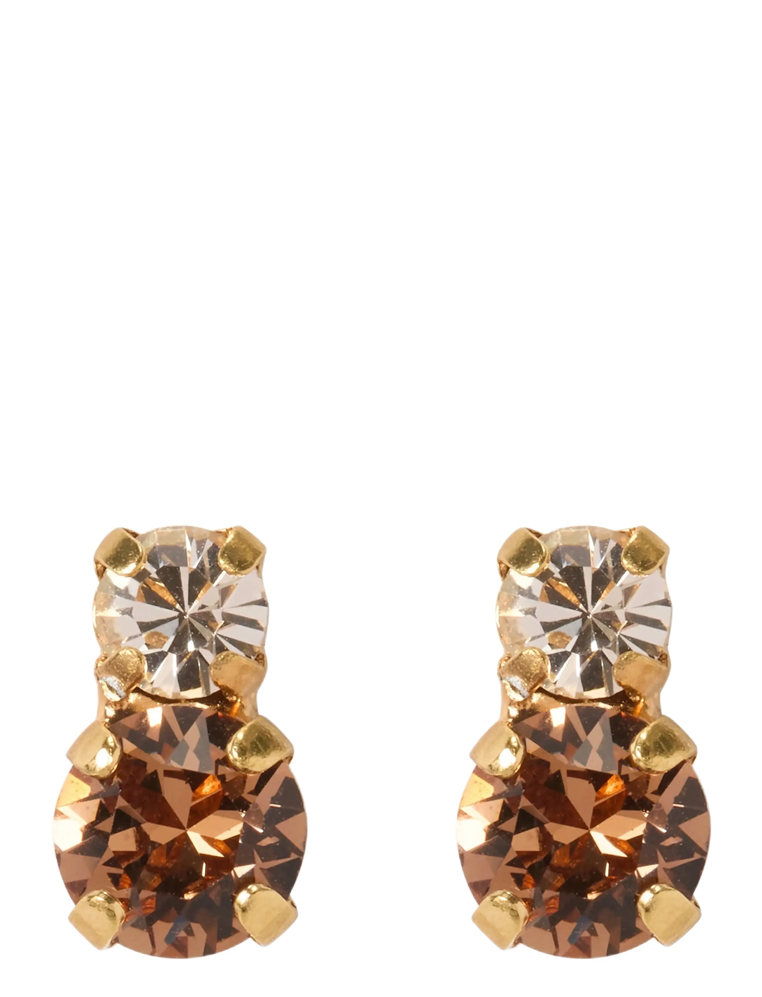 Caroline Svedbom LEAH EARRINGS GOLD - Accessoarer - REC TOPAZ COMBO / brown