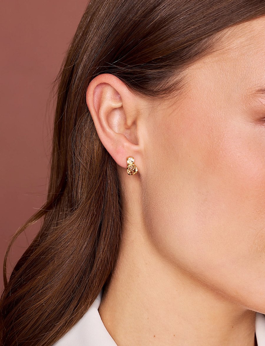 Caroline Svedbom - LEAH EARRINGS GOLD - Ørestikker - rec topaz combo - 0