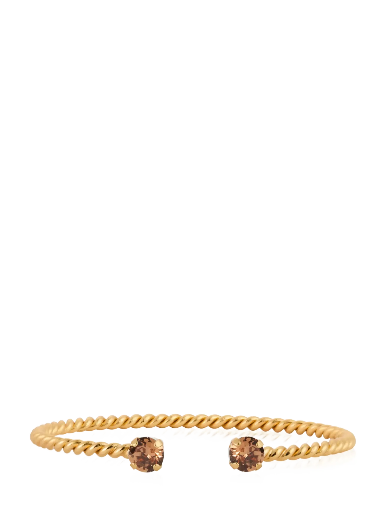 Caroline Svedbom MINI TWISTED BRACELET GOLD - Armbånd - REC LIGHT SMOKED TOPAZ / gold