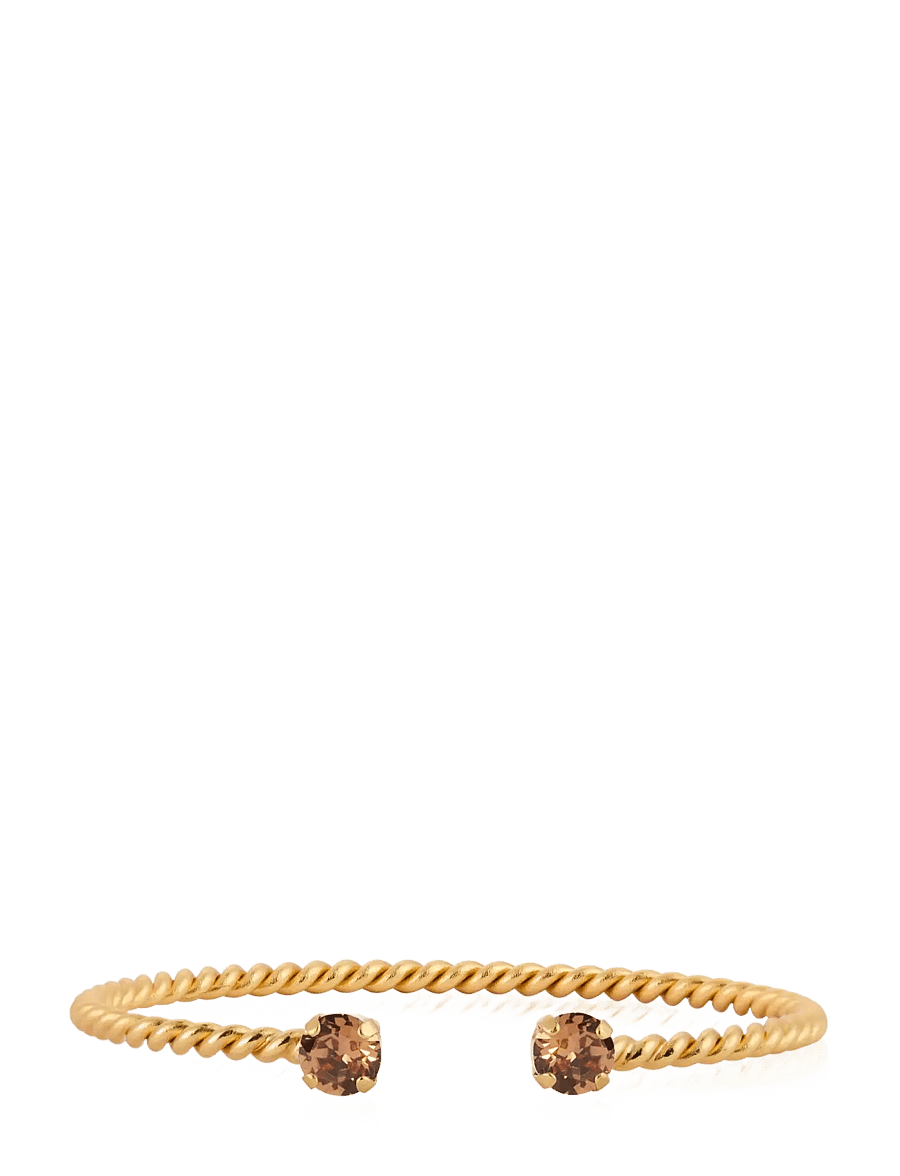 Caroline Svedbom - MINI TWISTED BRACELET GOLD - armringe - rec light smoked topaz - 1