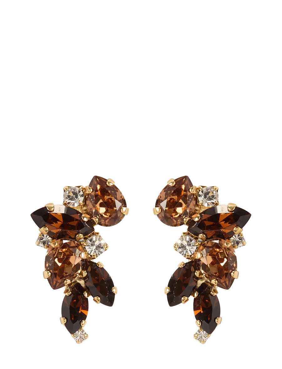 Caroline Svedbom - DEMI EARRINGS GOLD - statement øreringe - rec topaz combo - 1
