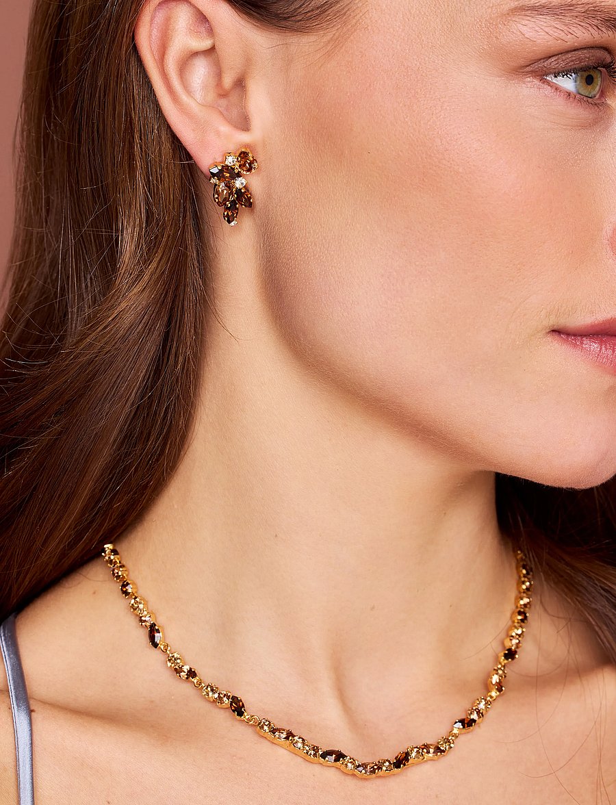 Caroline Svedbom - DEMI EARRINGS GOLD - statement øreringe - rec topaz combo - 2