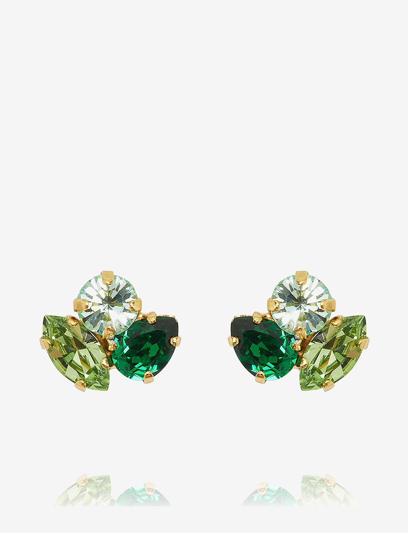 Caroline Svedbom - ANA EARRINGS GOLD - majestic green combo - 0