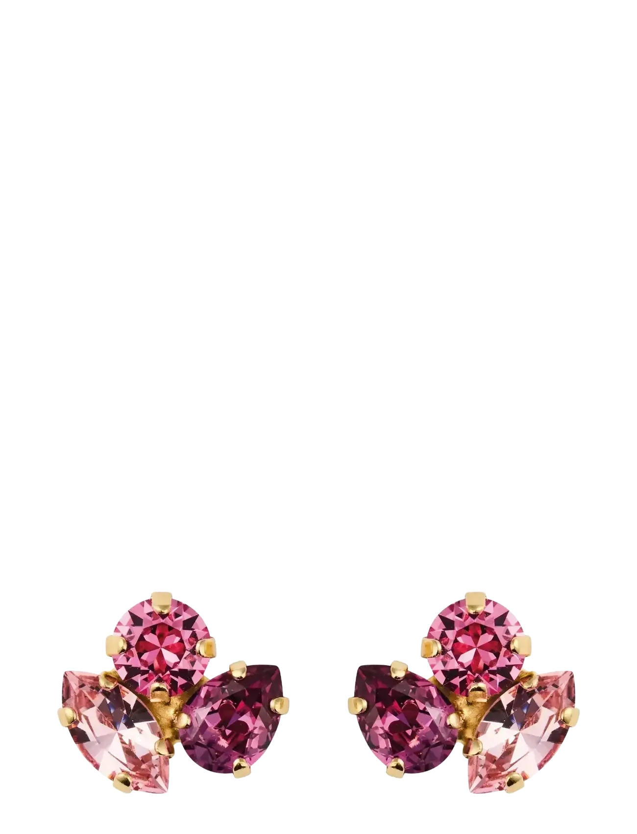 Caroline Svedbom ANA EARRINGS GOLD - Skandinaavia mood - DARK ROSE COMBO / pink/rose