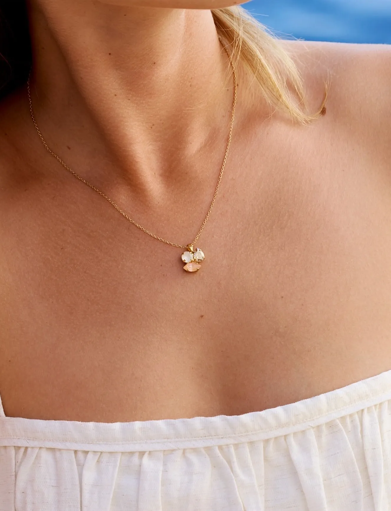 Caroline Svedbom Ana Necklace Gold, Kvinder, Halskæde Med Flere Sten Vedhæng, Guld, Str: ONE SIZE 50 cm