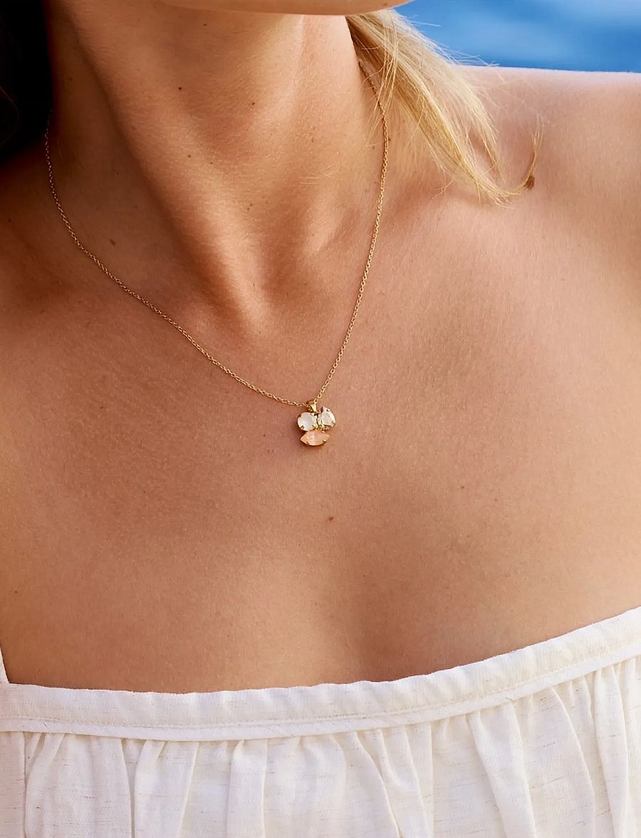 Caroline Svedbom - ANA NECKLACE GOLD - grandinėlės su pakabuku - mango combo - 0