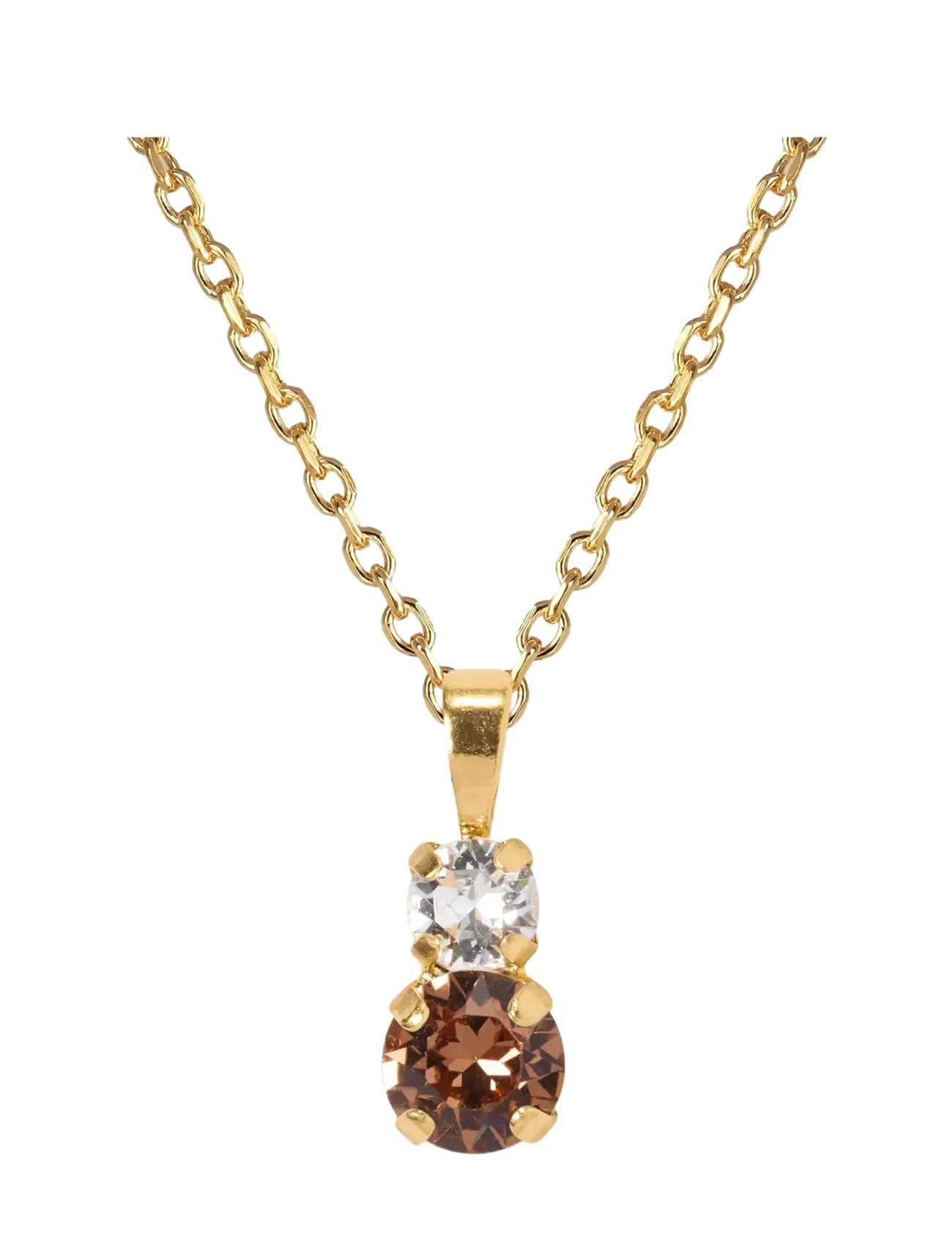 Caroline Svedbom LEAH NECKLACE GOLD -  - REC TOPAZ COMBO / brown