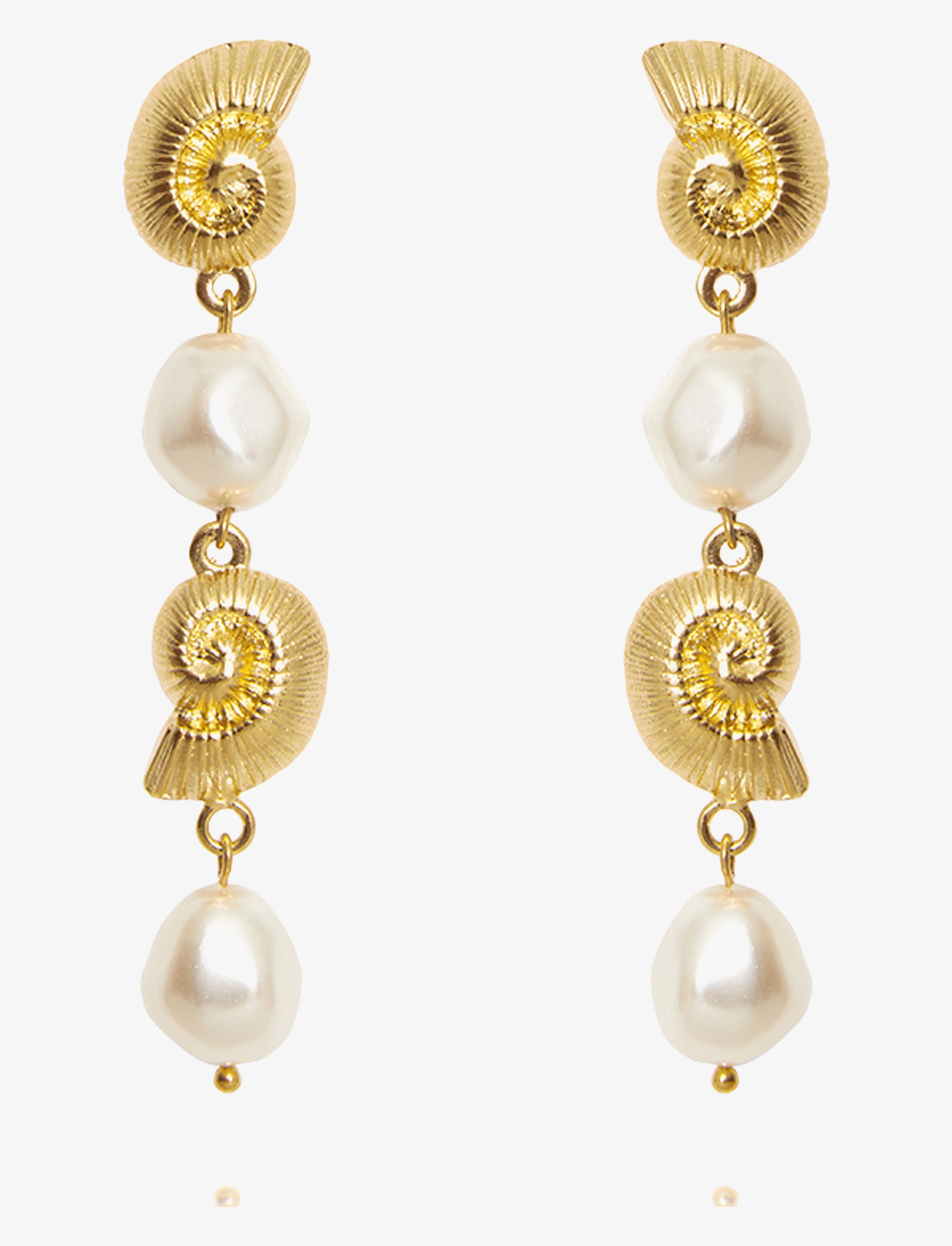 Caroline Svedbom Shell Pearl Earrings, Kvinder, Musling Perle Dråbeøreringe, Guld, Str: ONE SIZE