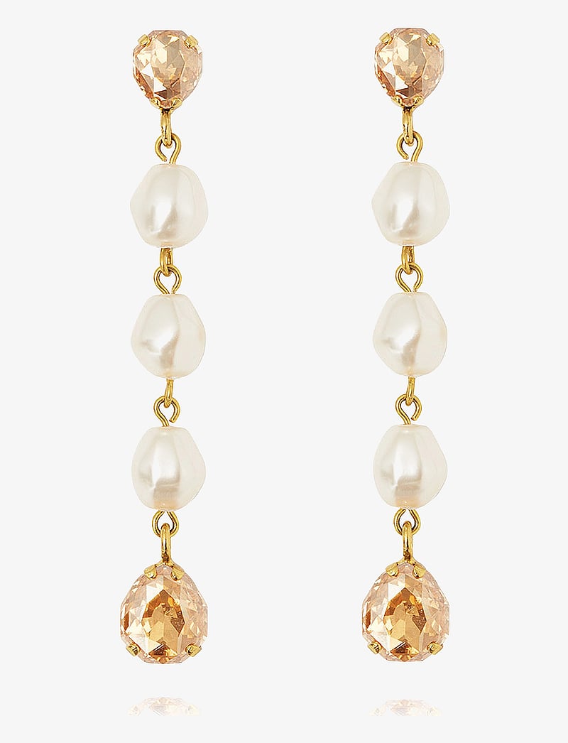 Caroline Svedbom - PALOMA EARRINGS GOLD - pärlitega kõrvarõngad - pearl / golden shadow - 1