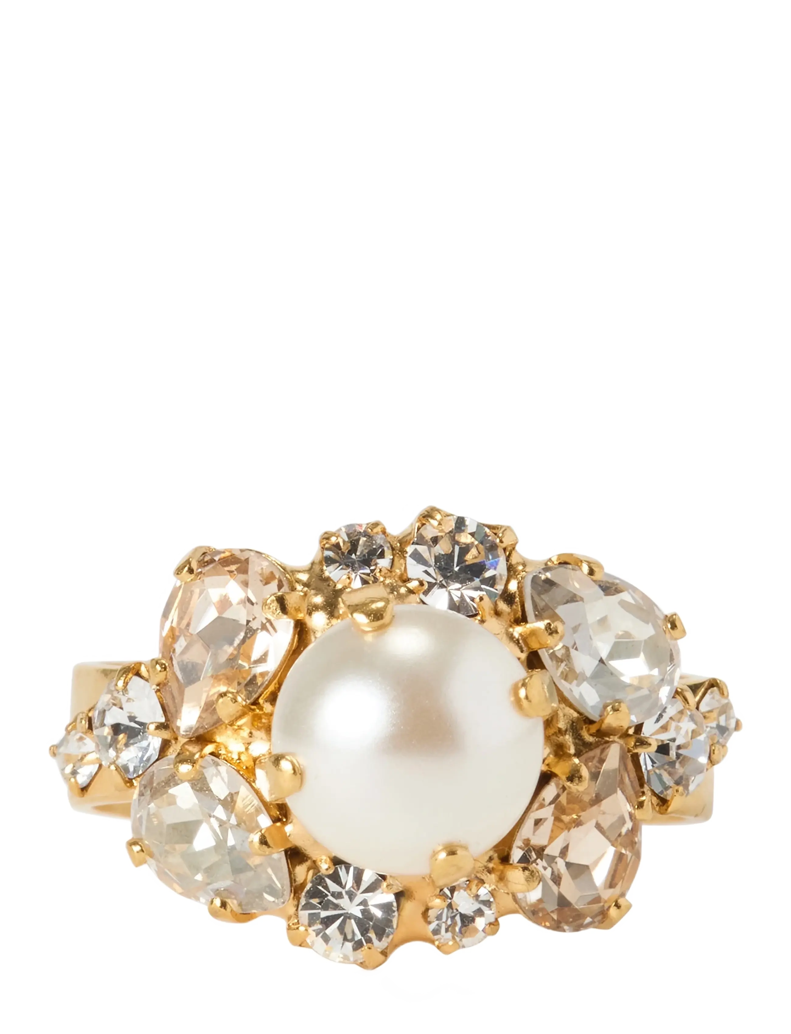 Caroline Svedbom MOLLY RING GOLD - Accessories - PEARL / CRYSTAL / gold