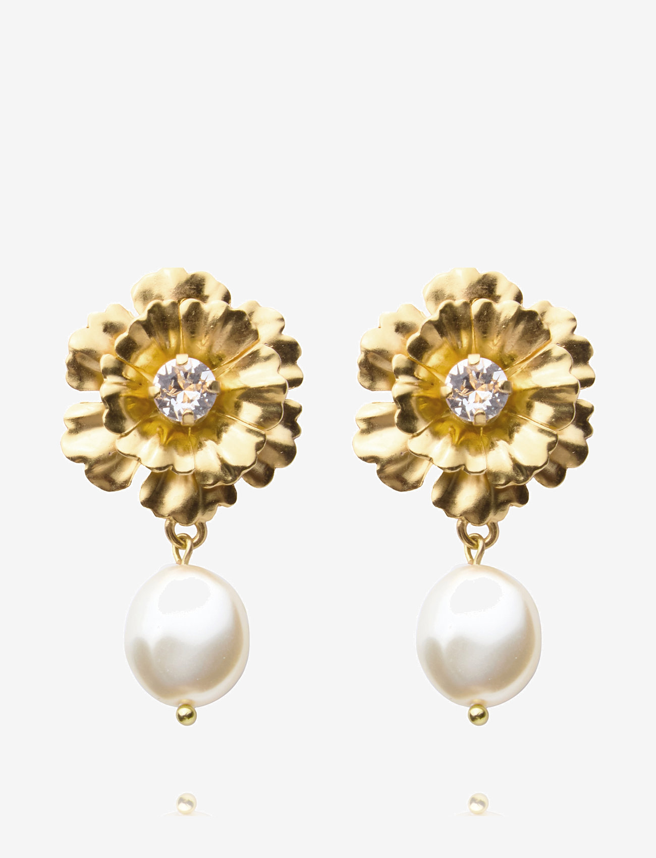 Caroline Svedbom - BLOSSOM PEARL EARRINGS GOLD - perleøreringe - crystal - 1