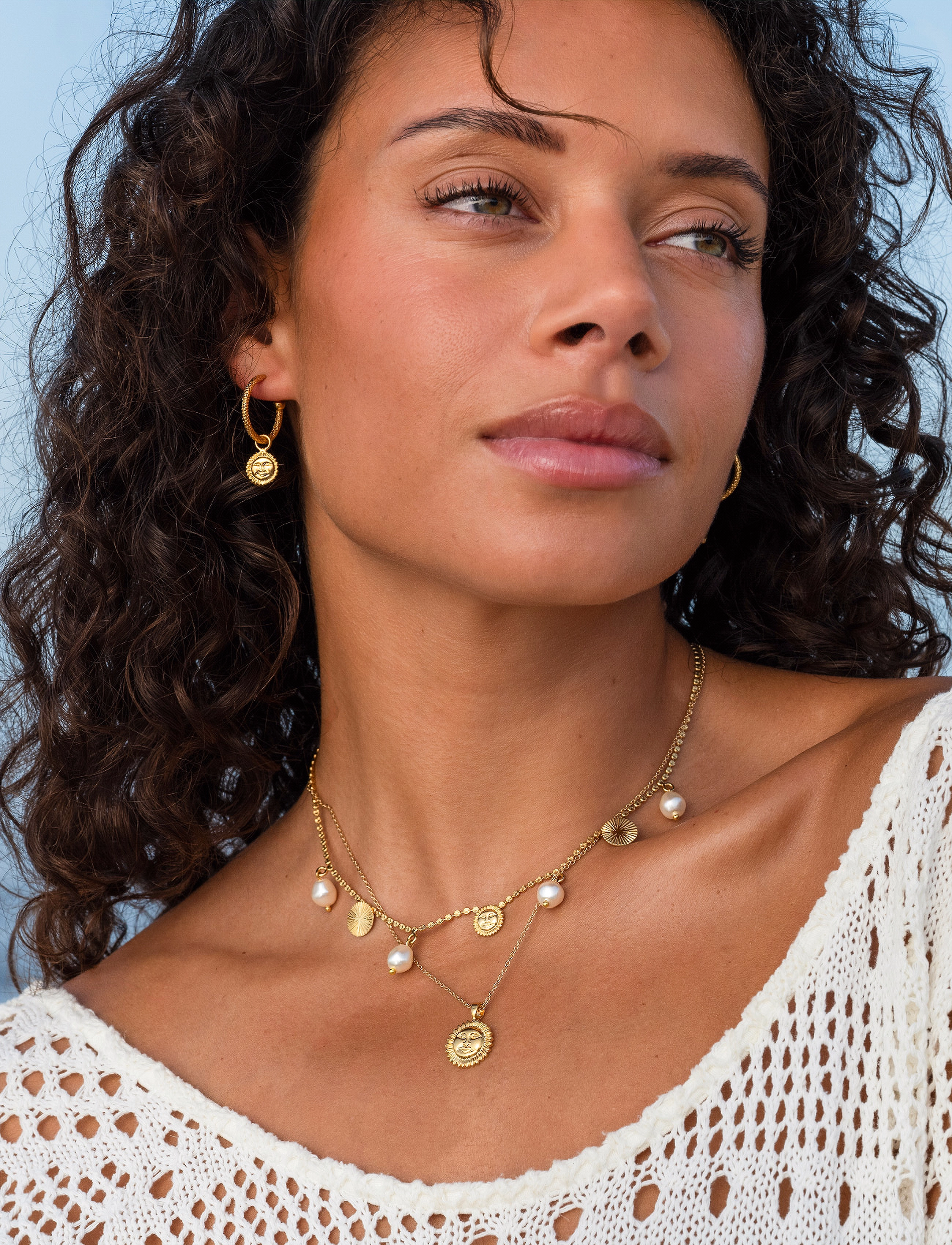 Caroline Svedbom Apollo Necklace Gold, Kvinder, Sol Halskæde, Guld, Str: ONE SIZE