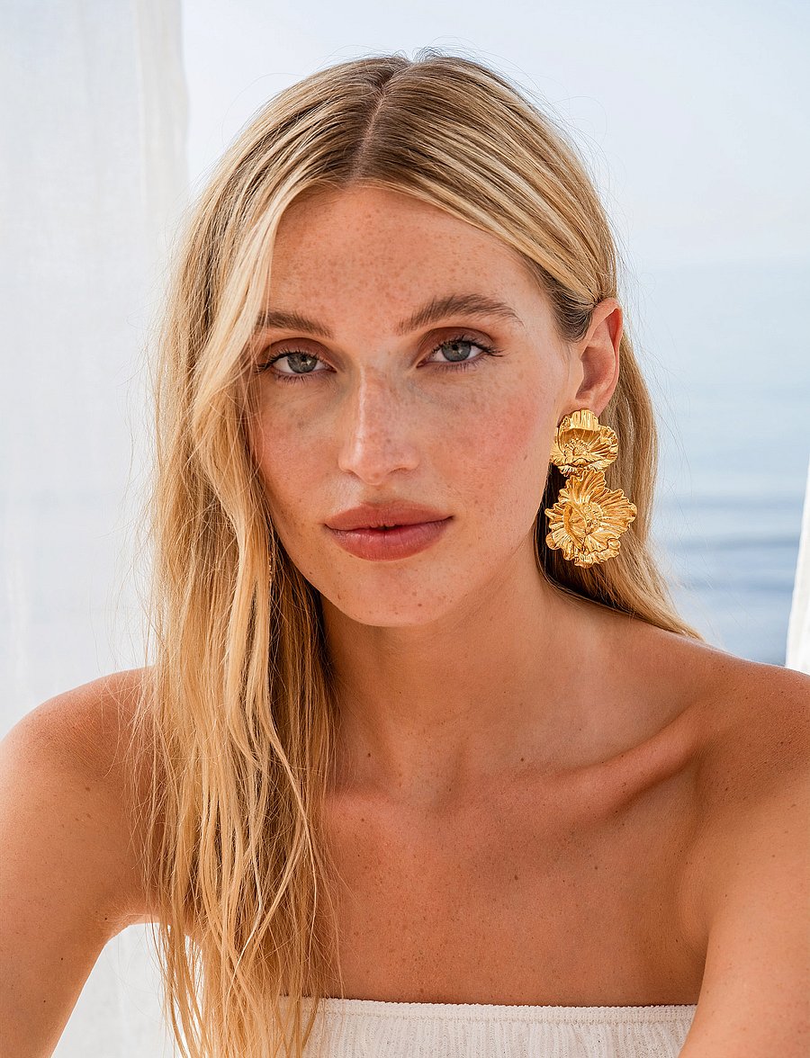 Caroline Svedbom - BIBI EARRINGS GOLD - statement örhängen - gold - 0