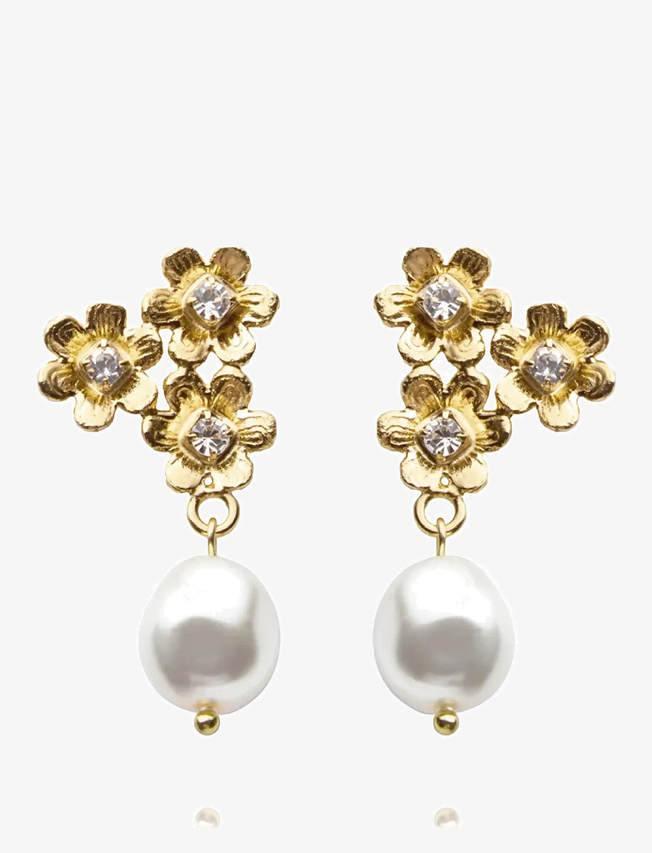 Caroline Svedbom - JUNI EARRINGS GOLD - perleøreringe - pearl / crystal - 1