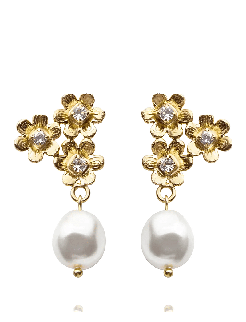 Caroline Svedbom - JUNI EARRINGS GOLD - perlueyrnalokkar - pearl / crystal - 1