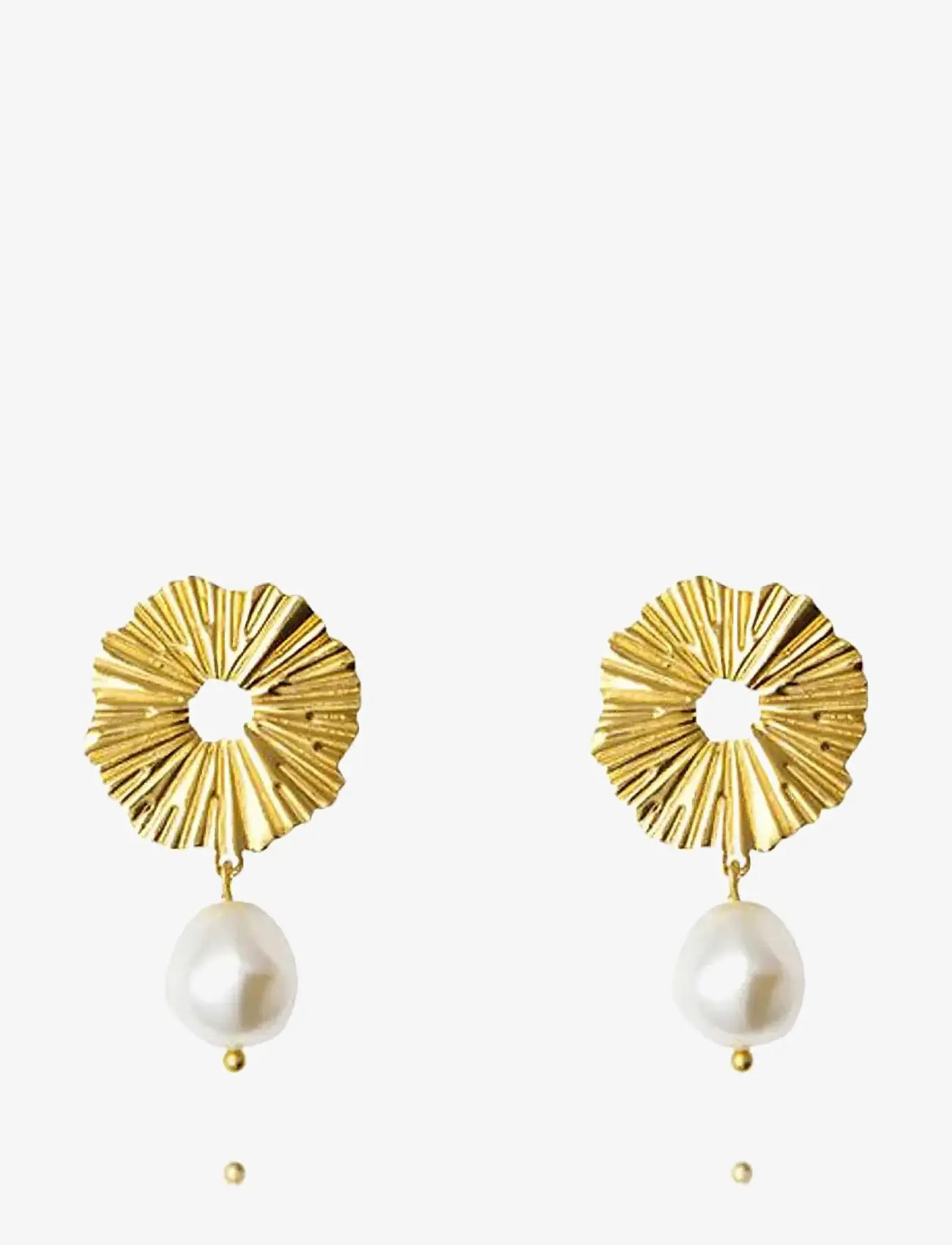 Caroline Svedbom - VASSIA PEARL EARRINGS GOLD - perleøredobber - pearl - 0