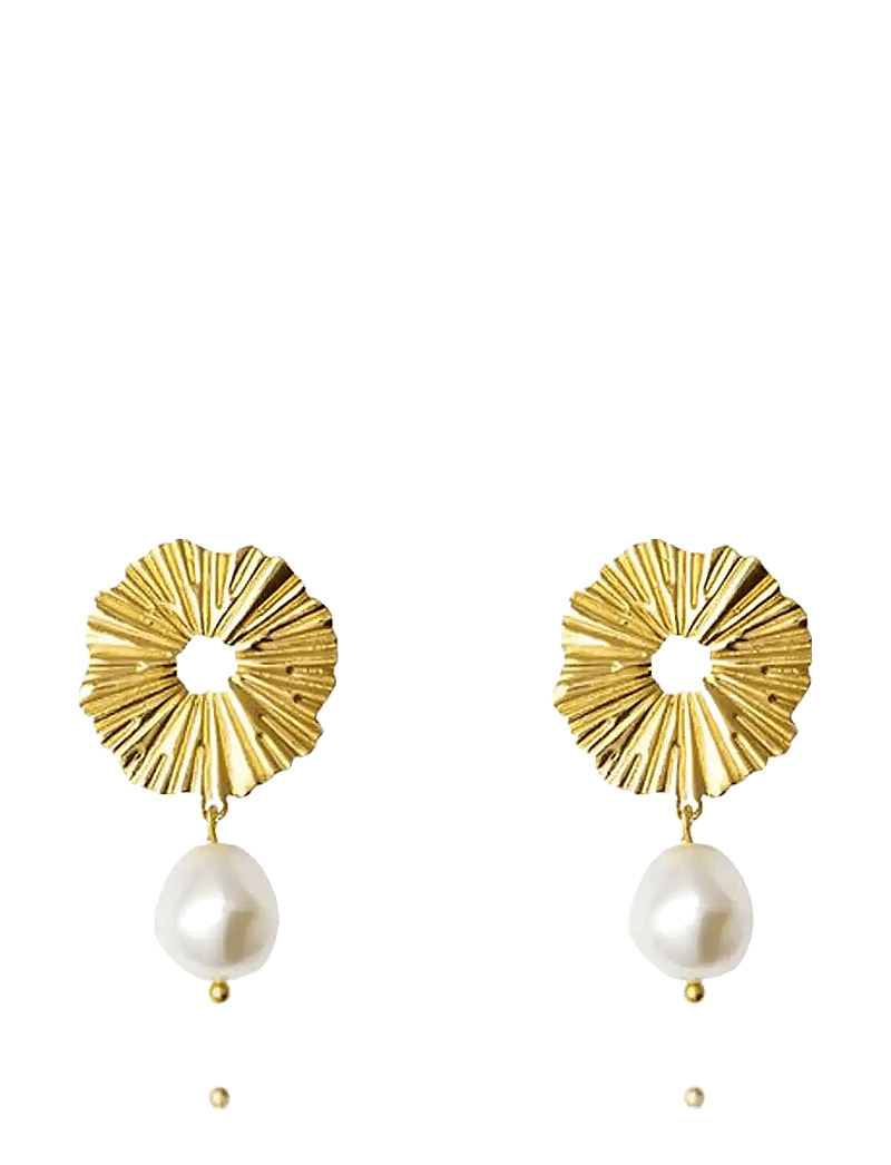 Caroline Svedbom - VASSIA PEARL EARRINGS GOLD - perleøredobber - pearl - 0
