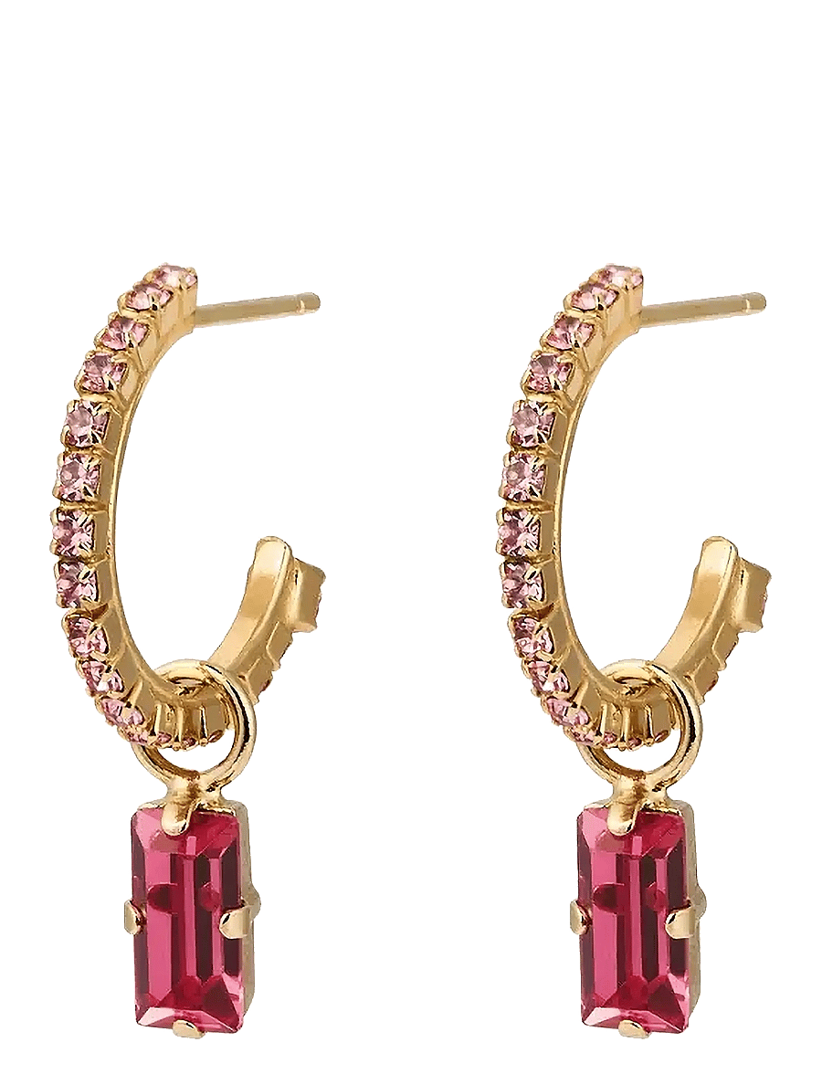 Caroline Svedbom - LUCY EARRINGS GOLD - creoler & hoops - rose / light rose - 1