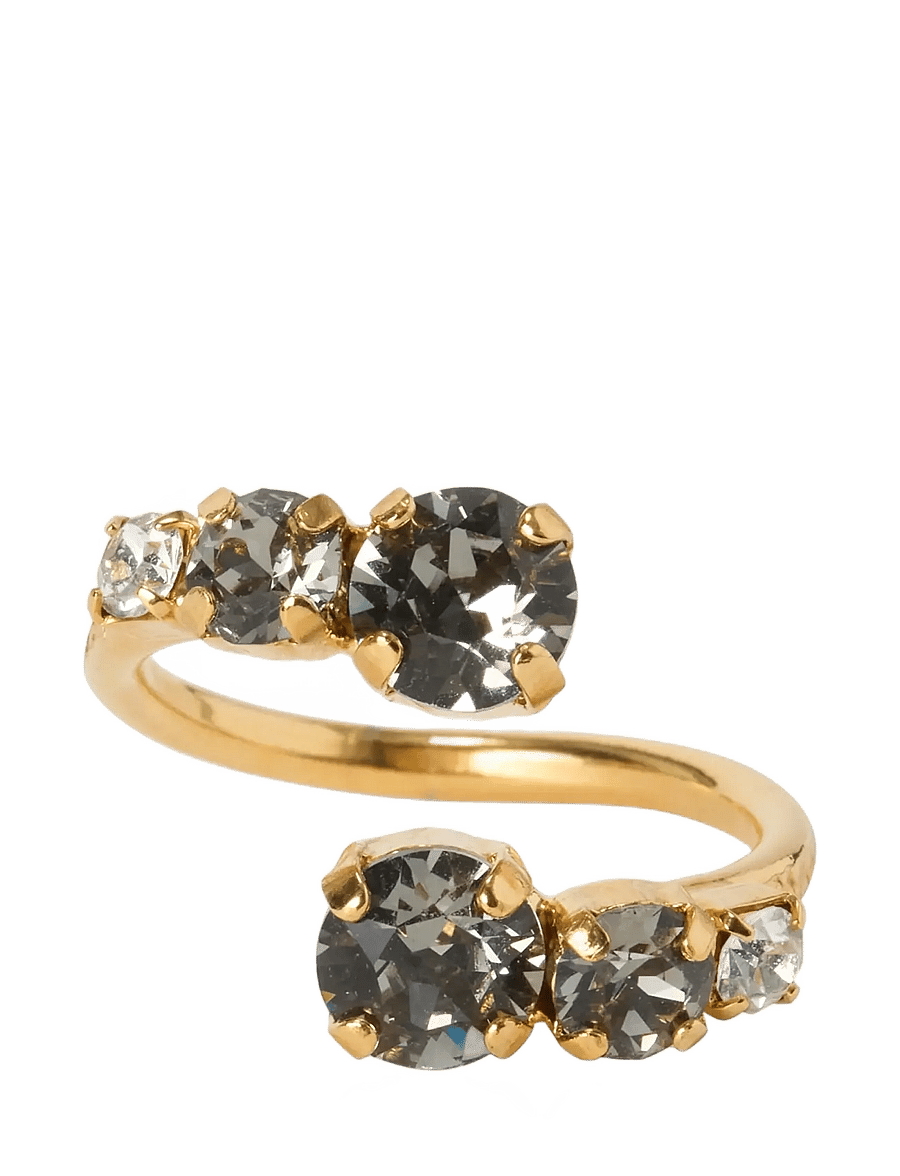 Caroline Svedbom - HALO RING GOLD - ringar - black diamond / crystal - 1