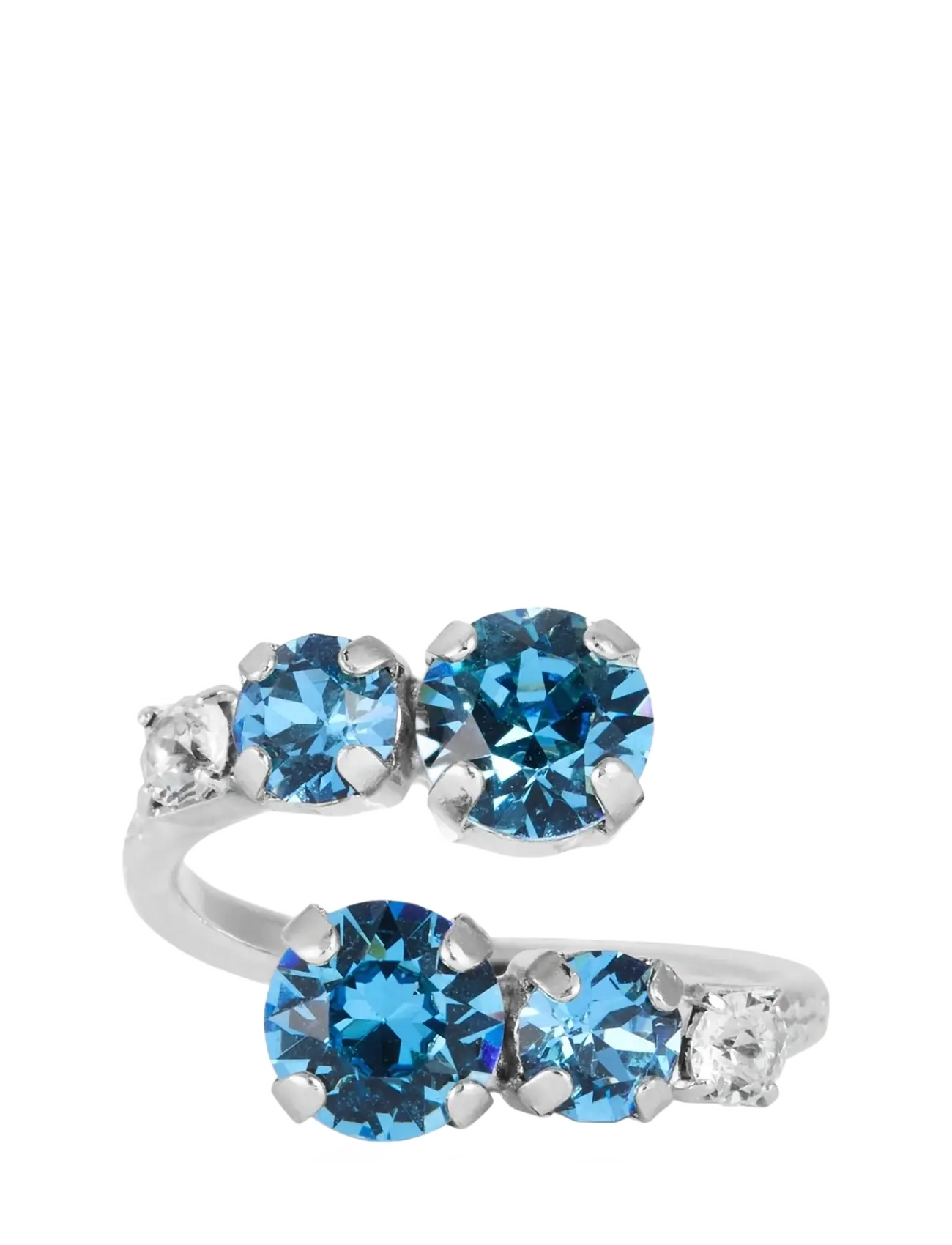 Caroline Svedbom Halo Ring Rhodium, One Size, Blue, Smykker > Ringe, Dame