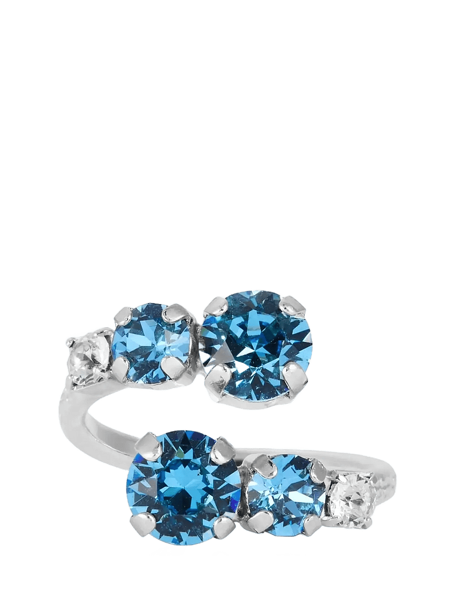 Caroline Svedbom - HALO RING RHODIUM - ringar - recreated iceblue - 0