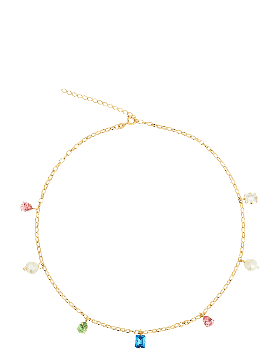 Caroline Svedbom - LUMINA NECKLACE GOLD - kaelaketid - rainbow combo - 1