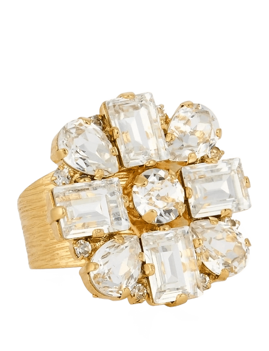Caroline Svedbom - DIORA STATEMENT RING GOLD - ringar - crystal - 0