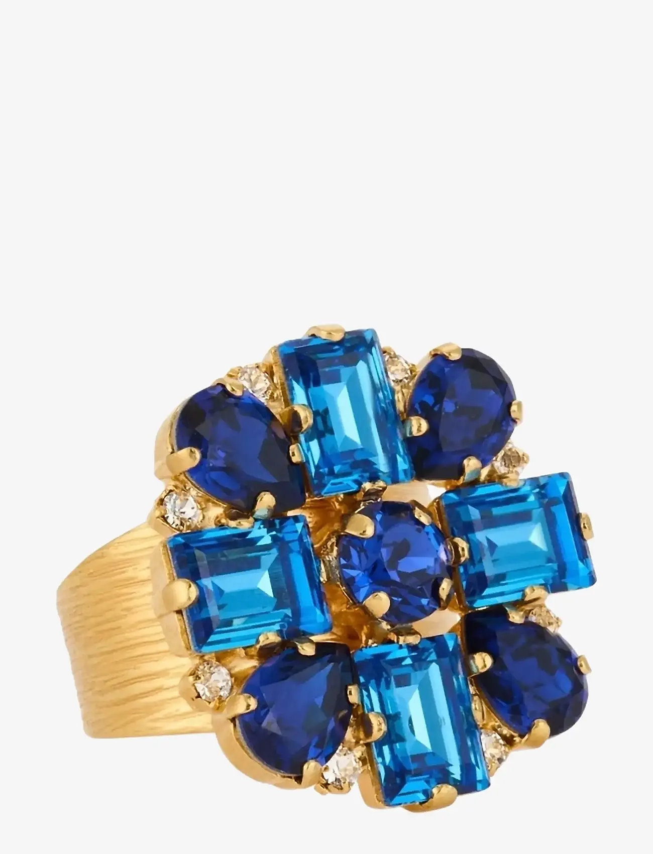 Caroline Svedbom - DIORA STATEMENT RING GOLD - ringe - recreated blue combo - 1