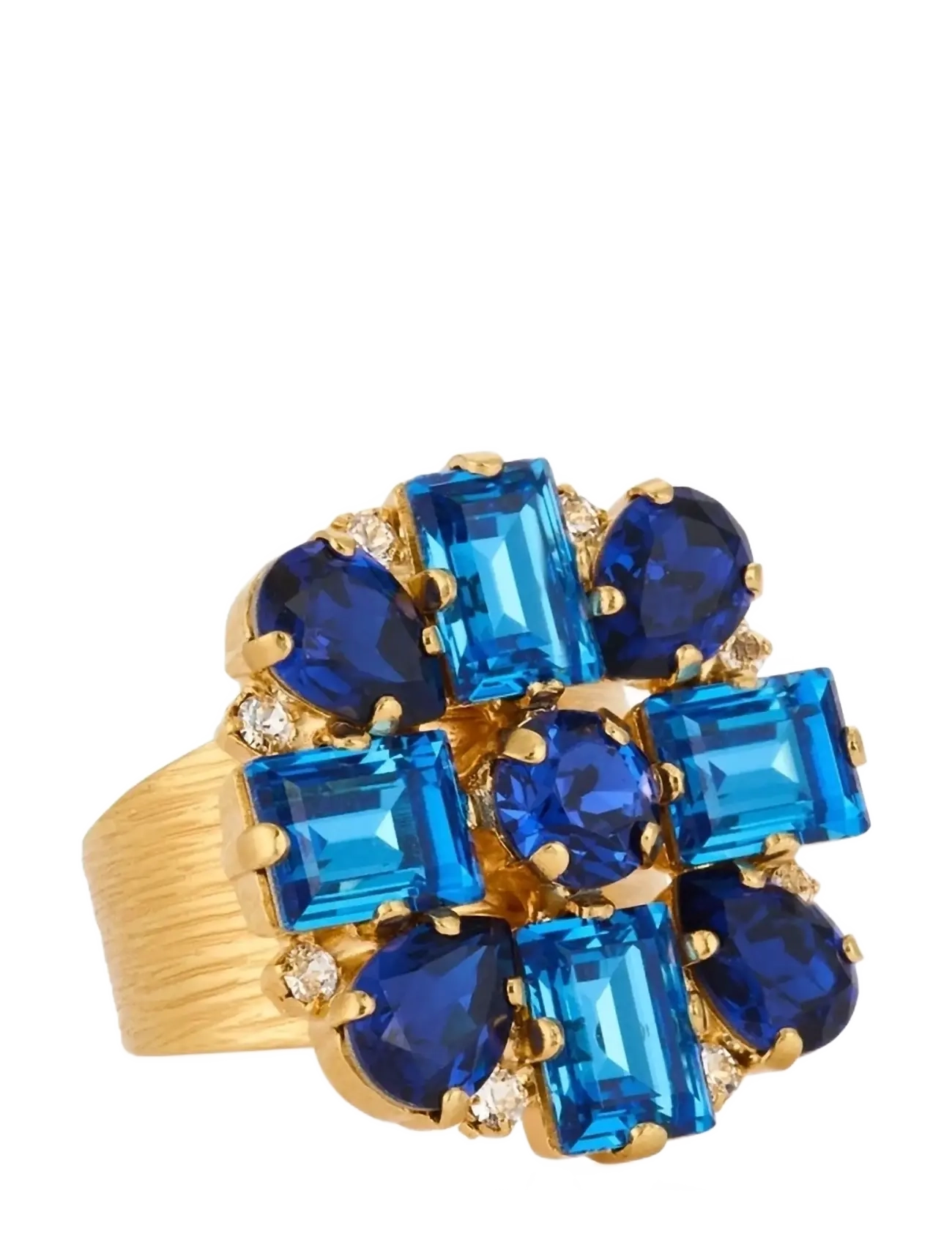 Caroline Svedbom DIORA STATEMENT RING GOLD - Festtøj - RECREATED BLUE COMBO / blue