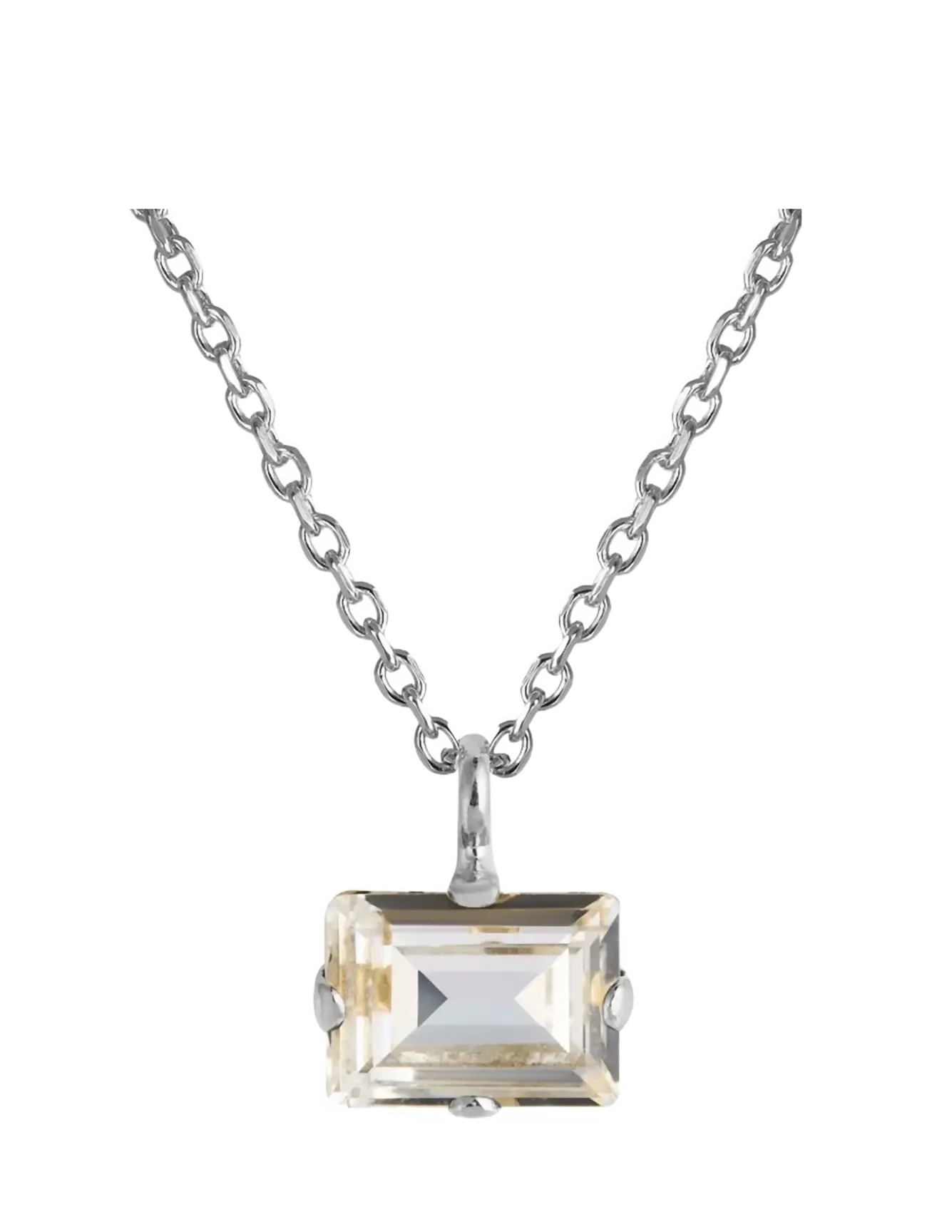 Caroline Svedbom - DIORA STUD NECKLACERHODIUM - ripatsiga kaelakeed - crystal - 1