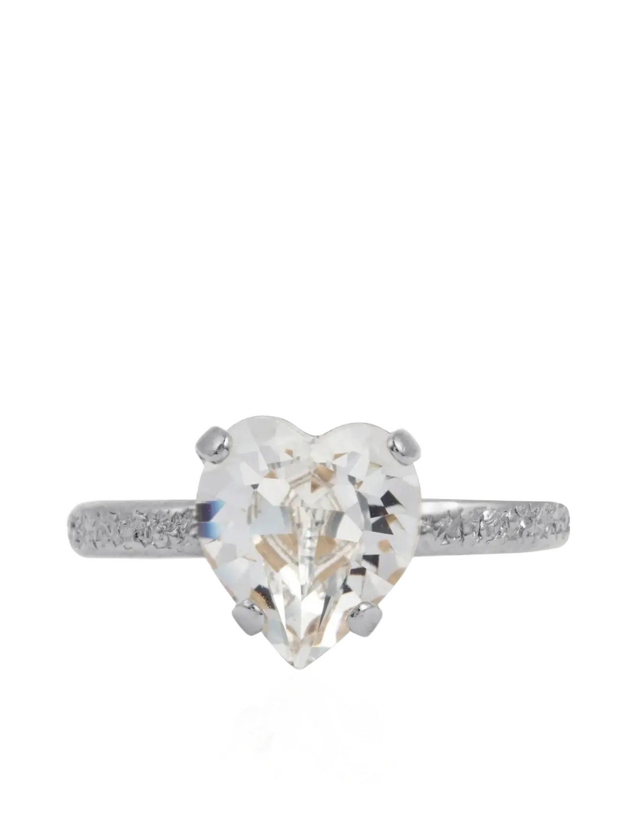 Caroline Svedbom HEART RING RHODIUM - Nyheder - CRYSTAL / silver