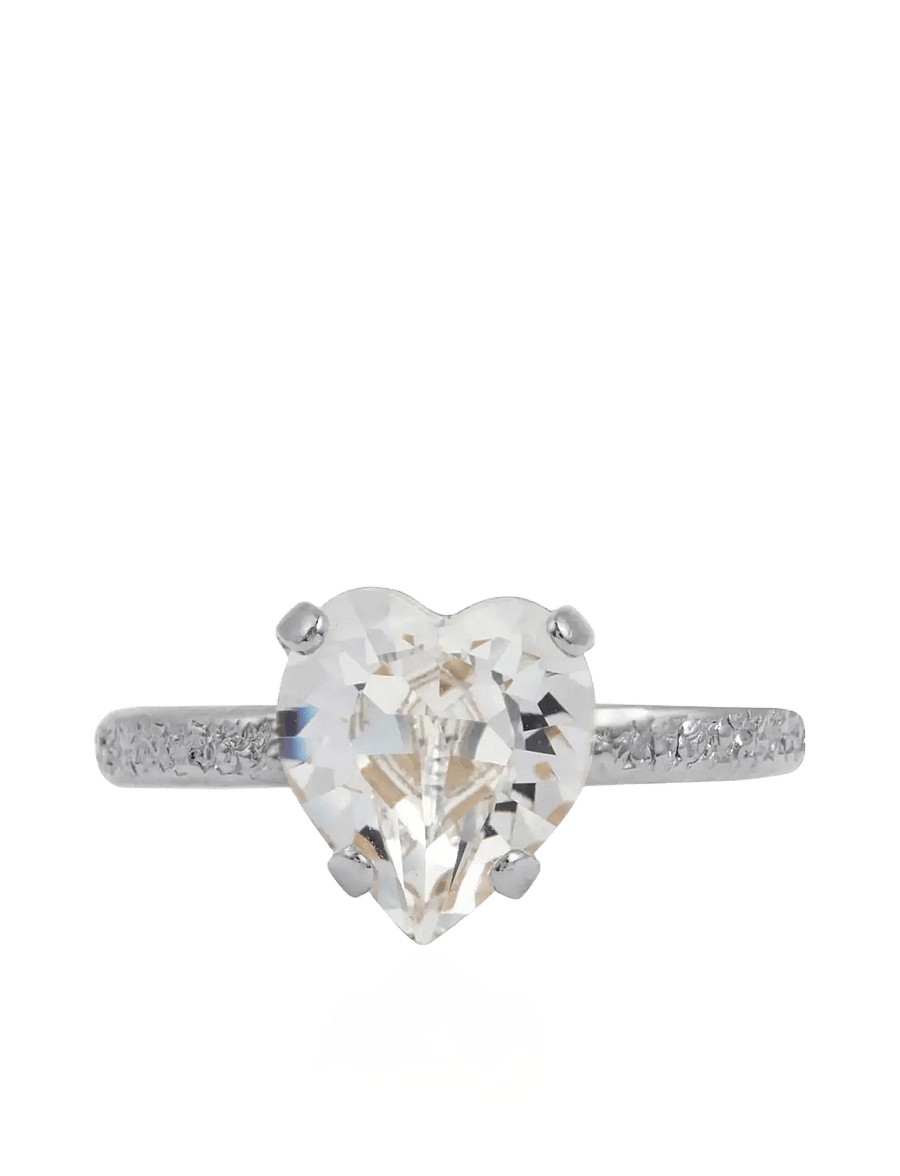 Caroline Svedbom - HEART RING RHODIUM - ringe - crystal - 1