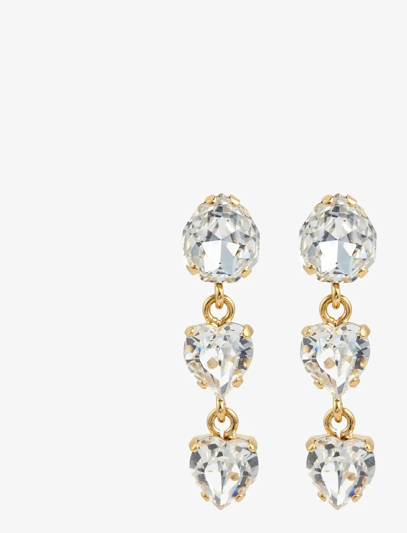 Caroline Svedbom - LOVE EDIT EARRINGS GOLD - statement örhängen - crystal - 1
