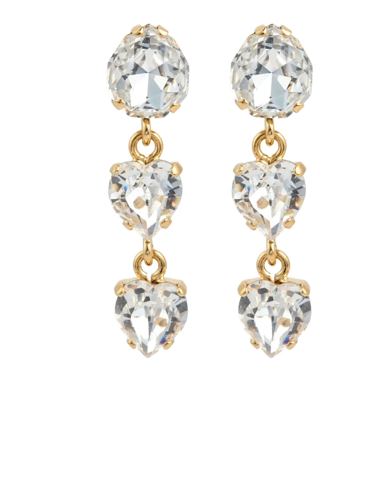 Caroline Svedbom LOVE EDIT EARRINGS GOLD - Statement øreringe - CRYSTAL / gold